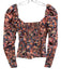 A.L.C. Size 0 Pink, Orange & blue Cotton Abstract Floral Polka Dot Top Pink, Orange & blue / 0