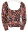 A.L.C. Size 0 Pink, Orange & blue Cotton Abstract Floral Polka Dot Top Pink, Orange & blue / 0