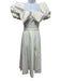 Alexander McQueen Size 38 White Cotton Off Shoulder Short Puff Sleeve Dress White / 38