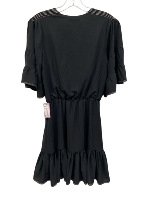 Joie Size XS Black & White Polyester Short Sleeve Contrast Stitch Keyhole Dress Black & White / XS