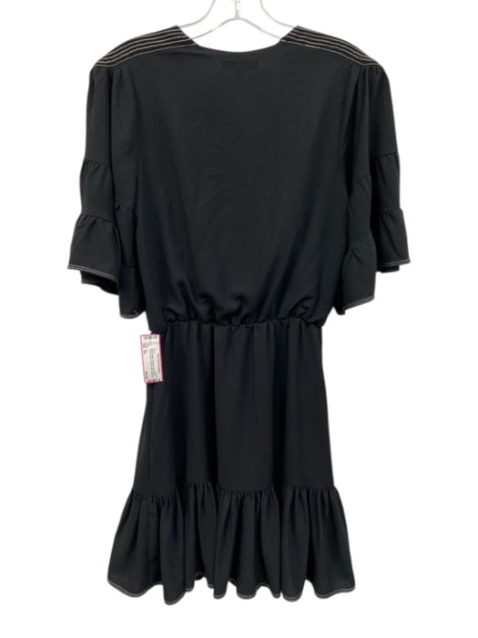Joie Size XS Black & White Polyester Short Sleeve Contrast Stitch Keyhole Dress Black & White / XS