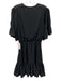 Joie Size XS Black & White Polyester Short Sleeve Contrast Stitch Keyhole Dress Black & White / XS