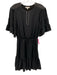 Joie Size XS Black & White Polyester Short Sleeve Contrast Stitch Keyhole Dress Black & White / XS