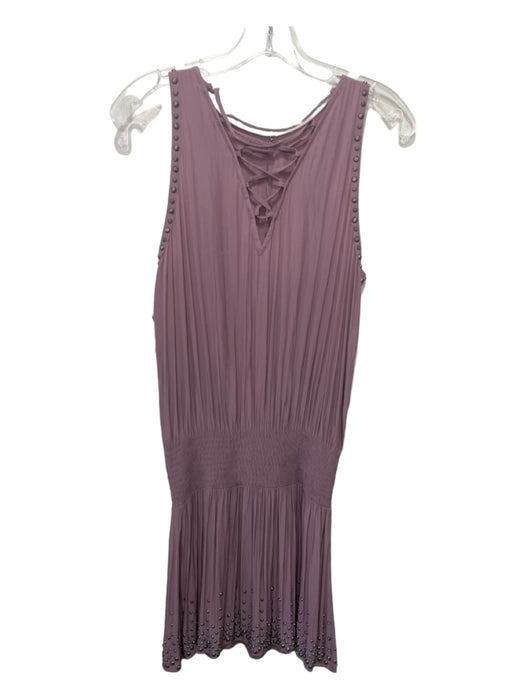 Ramy Brook Size S Mauve & Silver Polyester Studded Elastic Waist Keyhole Dress Mauve & Silver / S