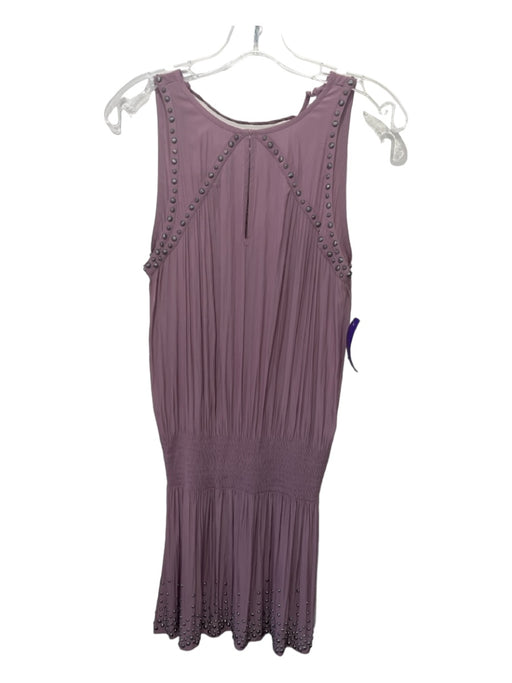 Ramy Brook Size S Mauve & Silver Polyester Studded Elastic Waist Keyhole Dress Mauve & Silver / S