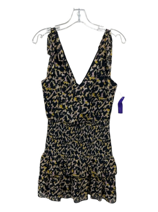 Amanda Uprichard Size Medium Black, Yellow & Pink Polyester Shoulder Tie Dress Black, Yellow & Pink / Medium
