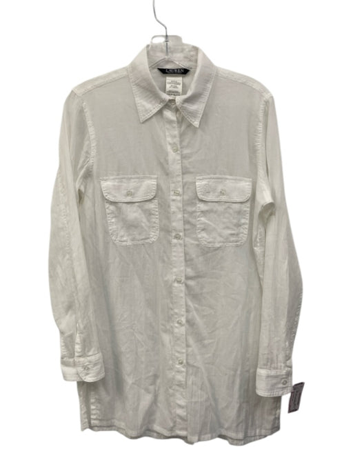 Lauren Ralph Lauren Size S Cotton Gauze Long Sleeve Button Up Shirt Top Cotton / S