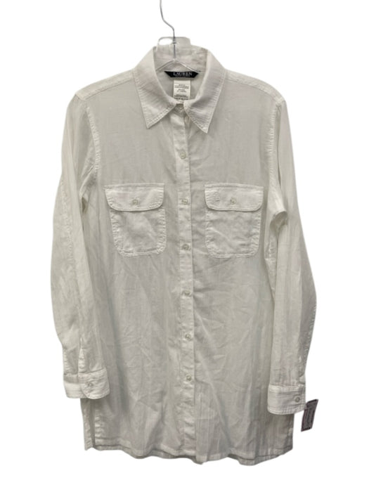 Lauren Ralph Lauren Size S Cotton Gauze Long Sleeve Button Up Shirt Top Cotton / S
