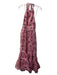 Cinq a Sept Size 6 Pink, Purple & Blue Silk Tie Neck Sleeveless Maxi Dress Pink, Purple & Blue / 6