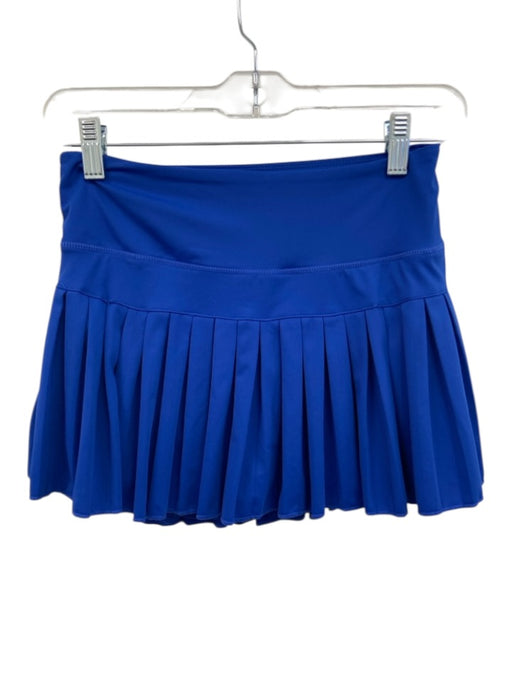 Goldhinge Size S Blue Missing Fabric Tag Elastic Waistband Pleated Skirt Blue / S