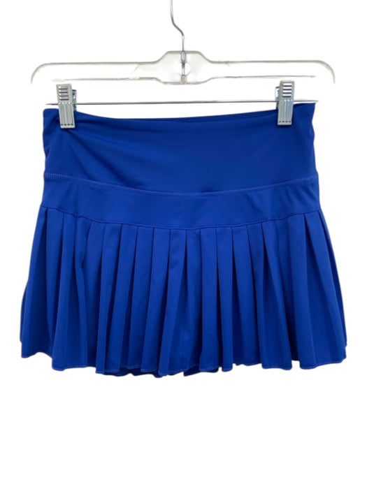 Goldhinge Size S Blue Missing Fabric Tag Elastic Waistband Pleated Skirt Blue / S