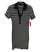 Veronica Beard Size S Black & White Cotton Blend Striped Ribbed Knit Dress Black & White / S