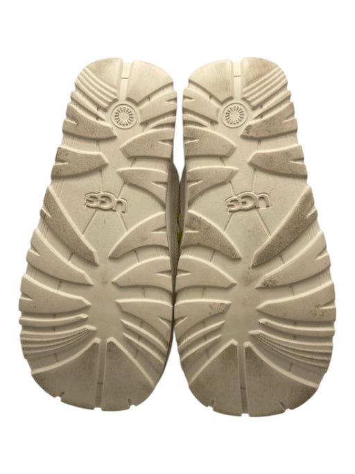 Ugg Shoe Size 8 White, Yellow & Tan Polyester padded Criss Cross Cord Flats White, Yellow & Tan / 8