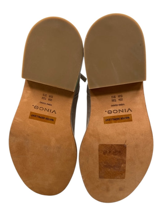 Vince Shoe Size 7.5 Taupe Suede Round Toe Top stitch Inside Zipper Booties Taupe / 7.5