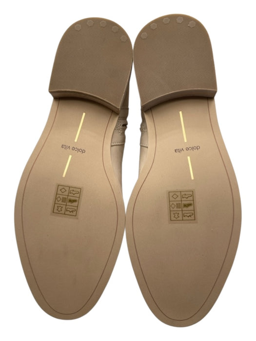 Dolce Vita Shoe Size 8 Off White Leather Round Pointed Toe Ribbed Booties Off White / 8