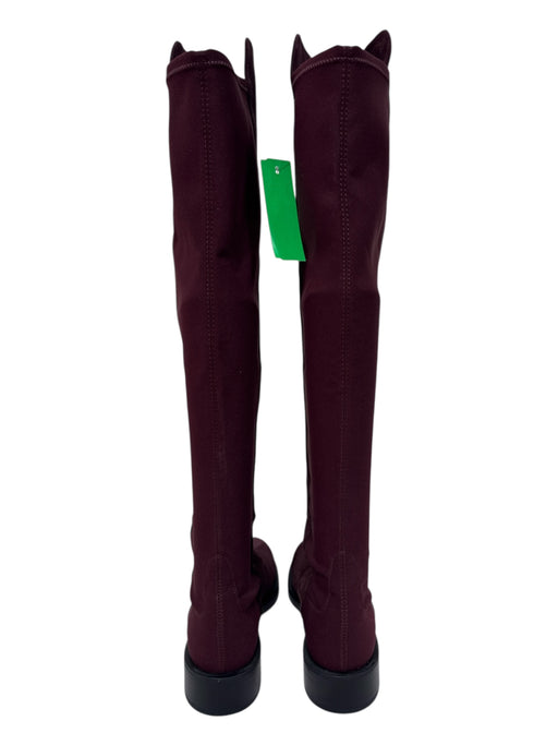 Stuart Weitzman Shoe Size 8 Burgundy Suede Round Toe Fabric Block Boots Burgundy / 8