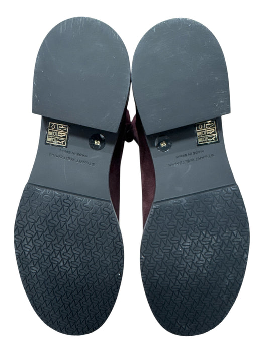 Stuart Weitzman Shoe Size 8 Burgundy Suede Round Toe Fabric Block Boots Burgundy / 8