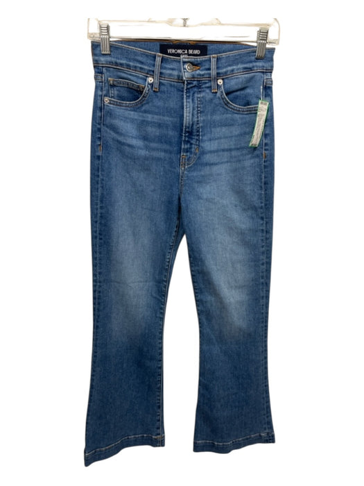 Veronica Beard Jeans Size 26 Med Wash Cotton Denim Whiskering Zip & Button Jeans Med Wash / 26