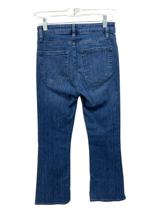 Frame Size 25 Med Wash Cotton Denim Whiskering Zip & Button High Rise Jeans Med Wash / 25