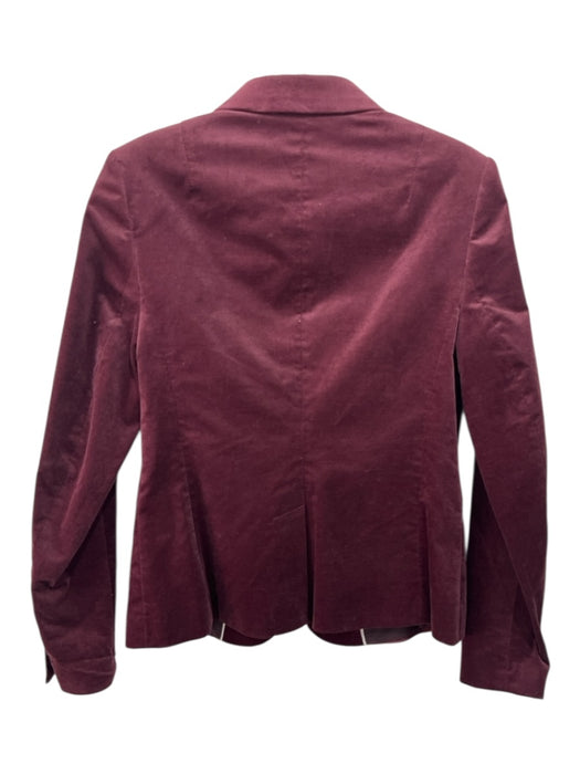 Banana Republic Size 2 Burgundy Cotton & Polyester Velvet One Button Jacket Burgundy / 2