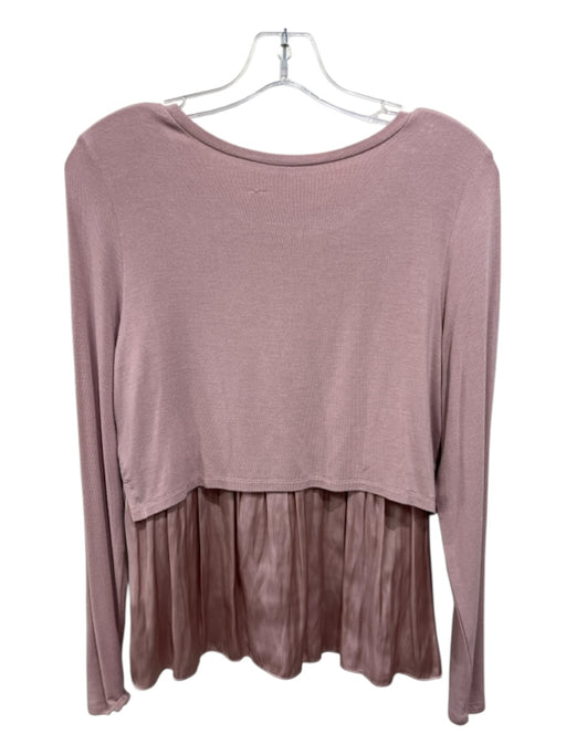 Generation Love Size Small Dusty Rose Modal Ribbed Layered Wide Neck Top Dusty Rose / Small