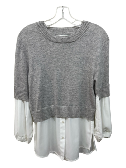 Brochu Walker Size XS Gray & White Wool & Cashmere Rib Knit Layered Sweater Gray & White / XS