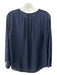 J. Crew Size 2 Navy Polyester & Silk Perforated Long Sleeve V Neck Top Navy / 2