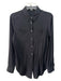 Theory Size S Black Silk Blend Long Sleeve Button Up & Collar Front Tie Top Black / S