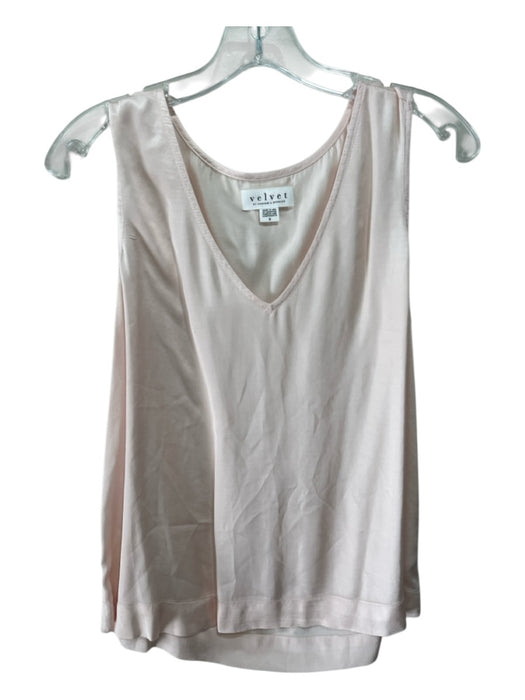 Velvet Size S Light Pink Viscose Satin Sleeveless V Neck Cami Top Light Pink / S