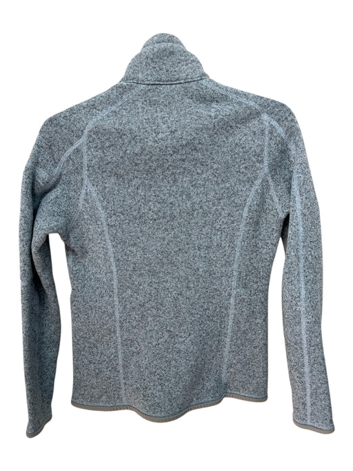 Patagonia Size S Light Blue & Gray Recycled Polyester Zip Up Mock Neck Sweater Light Blue & Gray / S