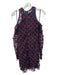 Self Portrait Size 0 navy & burgudny Polyester Lace Overlay Long Sleeve Dress navy & burgudny / 0