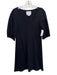 Velvet Size XS Black Cotton Puff 1/2 Sleeve V Neck Mini Dress Black / XS