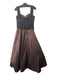 Jovani Size 14 Brown & Black Silk Beaded Bodice Lace Full Skirt Shrug Gown Brown & Black / 14