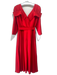 Fehaute Size 10 Red Polyester Blend Off Shoulder Pleated Waist Half Sleeve Gown Red / 10