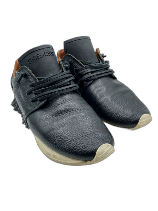 Esse Ut Esse Shoe Size 41 Black & White Leather Snake Embossed Lace Up Sneakers Black & White / 41