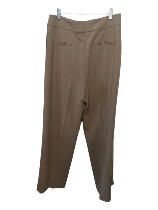 Theory Size 12 Beige Polyester High Rise Trouser Wide Leg Pockets Pants Beige / 12