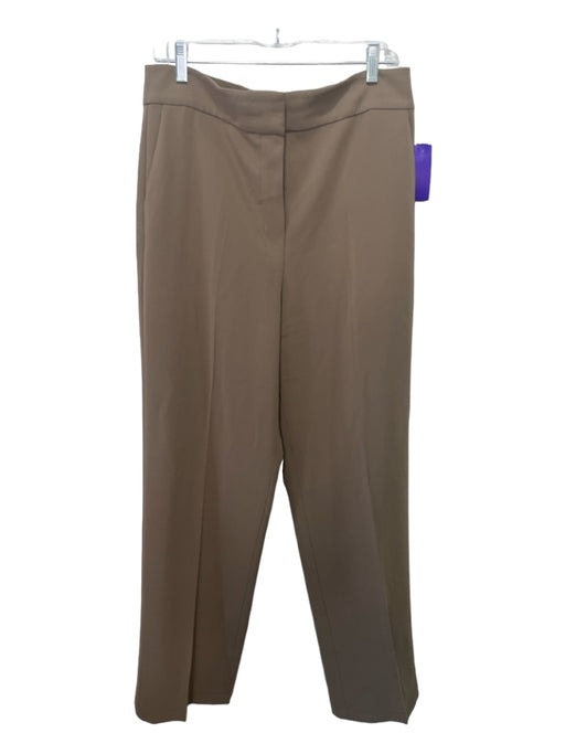 Theory Size 12 Beige Polyester High Rise Trouser Wide Leg Pockets Pants Beige / 12