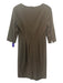 M.M. Lafleur Size 8 Brown Viscose Blend V Neck 3/4 Sleeve Paneled Shift Dress Brown / 8