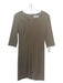 M.M. Lafleur Size 8 Brown Viscose Blend V Neck 3/4 Sleeve Paneled Shift Dress Brown / 8