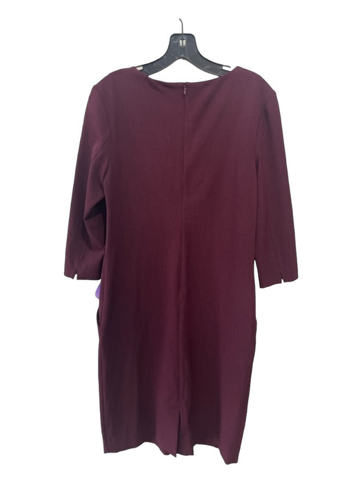 M.M. Lafleur Size 6 Maroon Red Polyester Wide Neck 3/4 Sleeve Paneled Dress Maroon Red / 6