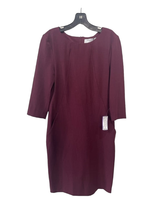 M.M. Lafleur Size 6 Maroon Red Polyester Wide Neck 3/4 Sleeve Paneled Dress Maroon Red / 6