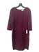 M.M. Lafleur Size 6 Maroon Red Polyester Wide Neck 3/4 Sleeve Paneled Dress Maroon Red / 6