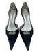 Manolo Blahnik Shoe Size 39 Black & Clear Satin Pointed Toe D'Orsay Pumps Black & Clear / 39