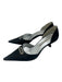 Manolo Blahnik Shoe Size 39 Black & Clear Satin Pointed Toe D'Orsay Pumps Black & Clear / 39