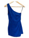 NBD Size XS Blue Polyester Blend One Shoulder Buttons Dress Blue / XS