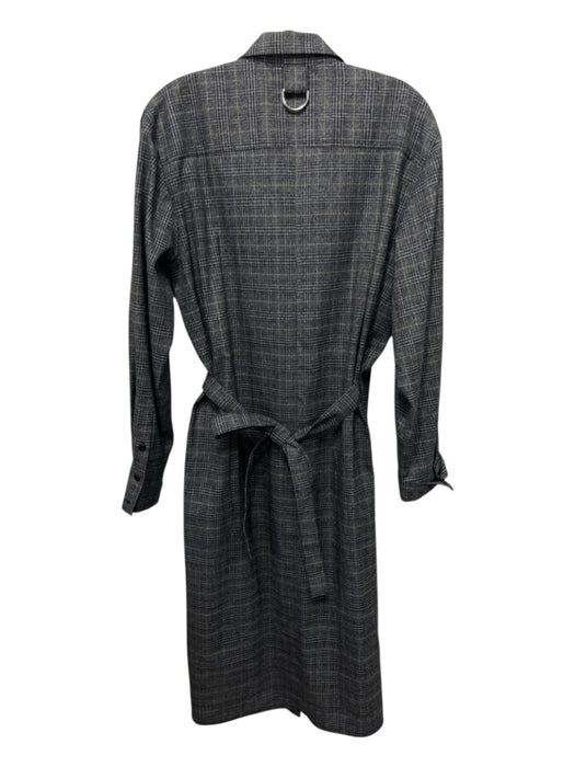 Proenza Schouler White Label Size 8 Grey & Black Polyester & Rayon Wrap Dress Grey & Black / 8