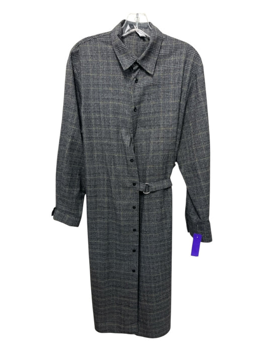 Proenza Schouler White Label Size 8 Grey & Black Polyester & Rayon Wrap Dress Grey & Black / 8