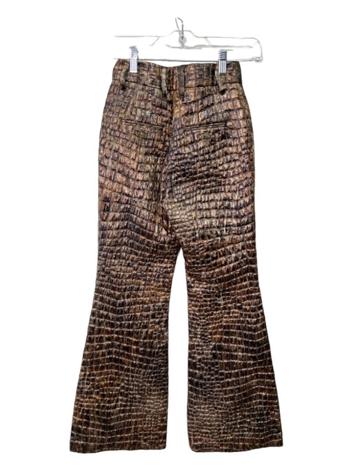 D&G Dolce & Gabbana Size 36 Brown & Black Polyamide Blend Textured Flare Pants Brown & Black / 36