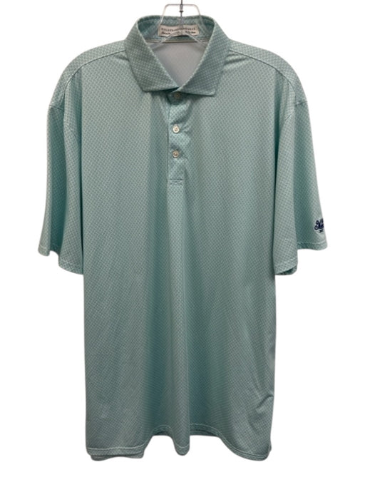 Holderness & Bourne Size XL Green & White Synthetic Dice Polo Men's Short Sleeve Green & White / XL