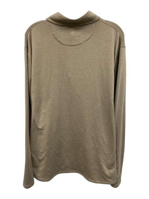 Peter Millar Size XL Tan Synthetic Ribbed Quarter Zip Men's Long Sleeve Shirt Tan / XL
